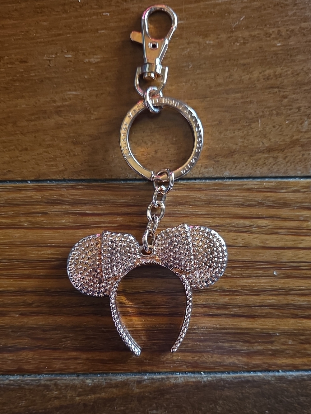 New Disney Rose Gold Minnie Ear Keychain/Bag Charm